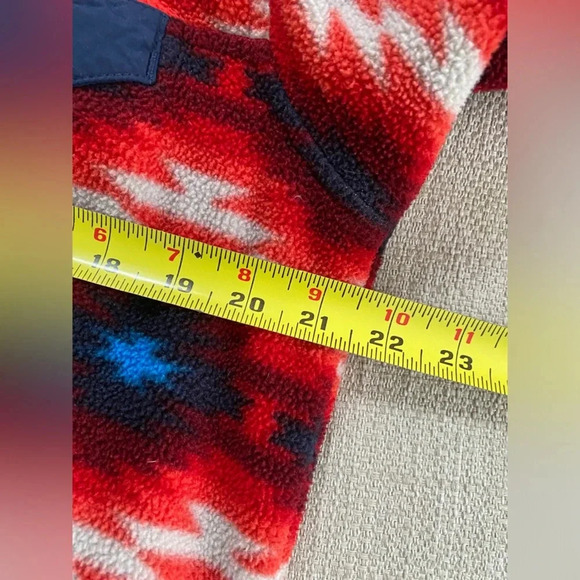 Patagonia Synchilla Jacket Women’s Large Aztec Red Wild Desert Print Snap T - Picture 9 of 9